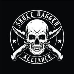 skull and dagger logo illustration