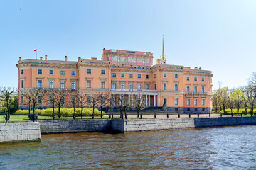 Michael Castle or Engineers Castle or Russian museum, Moika River