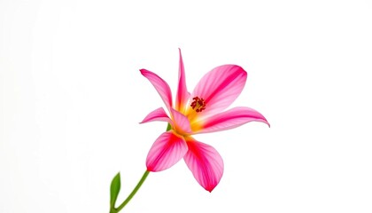 Naklejka premium A single vibrant bloom, petals unfurled, set against a pure white backdrop, wallpaper, macro
