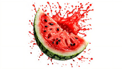 slice of watermelon on white background через шум