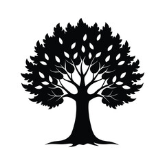 tree icon of silhouette vector illustration isolated on white background