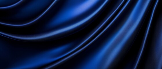Luxurious Royal Blue Fabric with Flowing Smooth Drapes Elegant Textile Abstract Visual Presentation Backdrop
