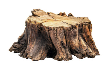 Rustic wooden stump ideal for natural decor or artistic projects enhancing rustic themes, cut out