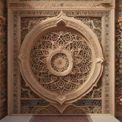 Intricate Moroccan architecture-inspired floral pattern on a vector background,  patterns,  decorative