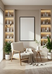 Modern Serenity: Cozy Reading Corner with Natural Accents