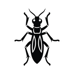 Fototapeta premium Tiger beetle insects icon of silhouette vector illustration