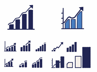 Freelance Business Growth Chart Icon Set