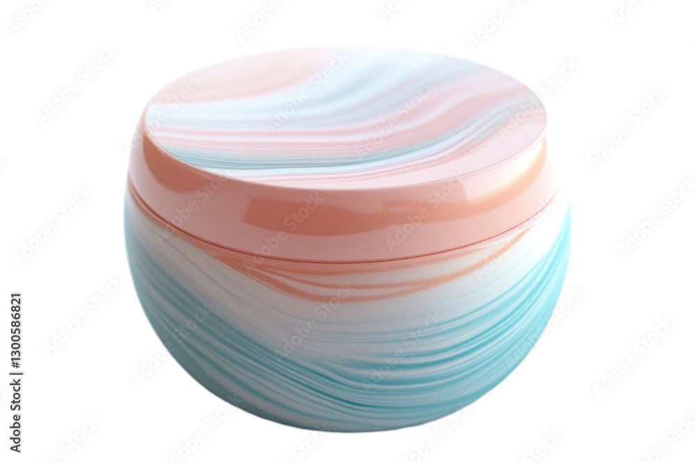 Poster abstract cosmetic jar with fluid color design isolated on a transparent background. rendered in 3d t