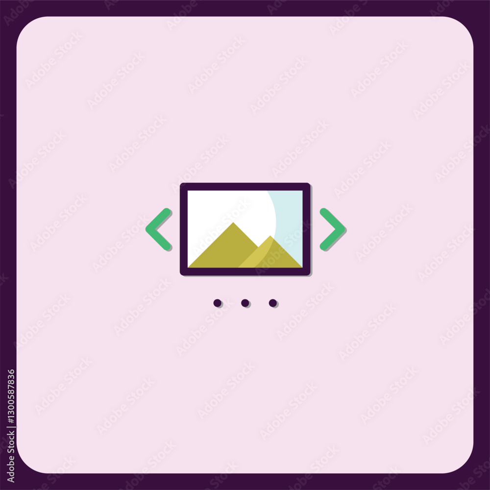 Poster image gallery icon with arrows and dots navigation