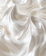 Fototapeta premium Macro shot of stiff, glossy whipped egg whites with intricate peaks and delicate folds. 