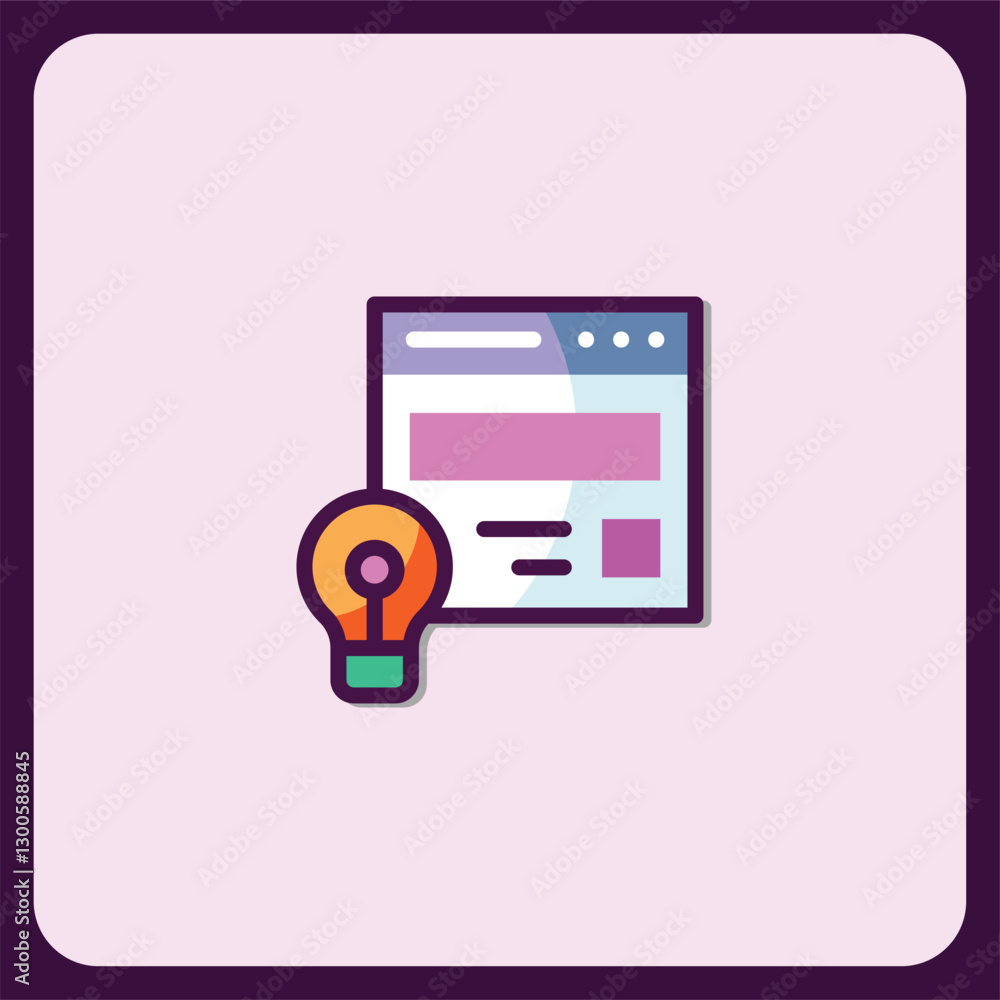 Poster website idea icon design concept for web development