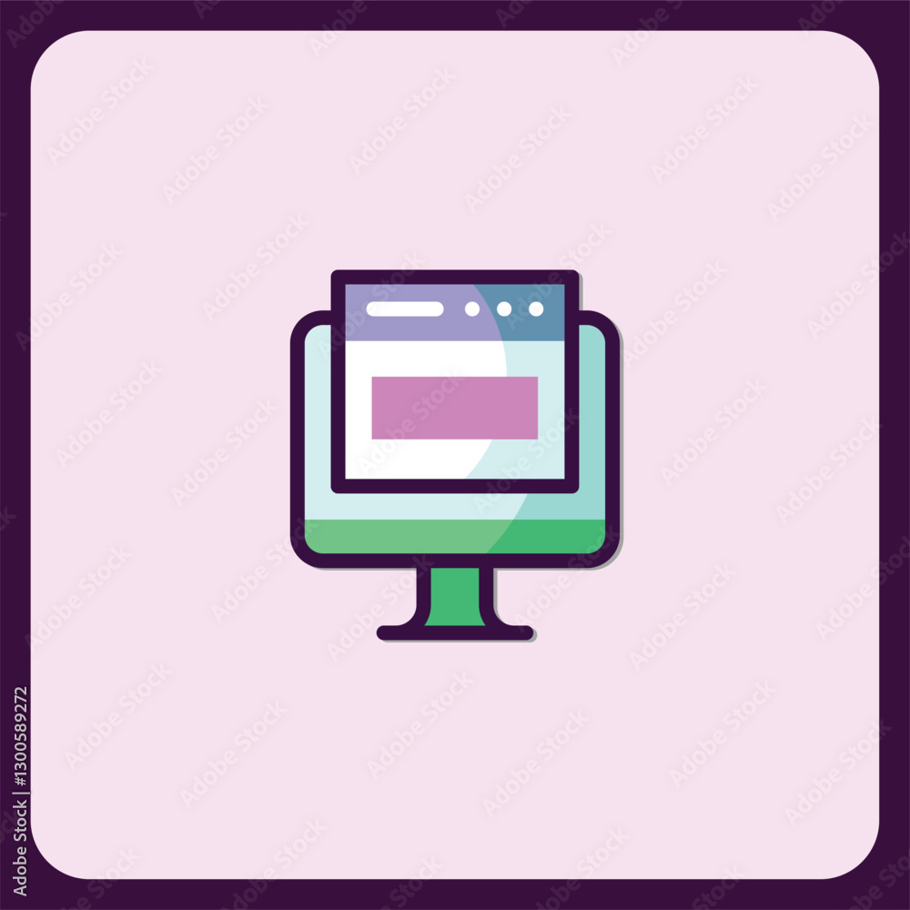 Poster modern computer website browser icon design