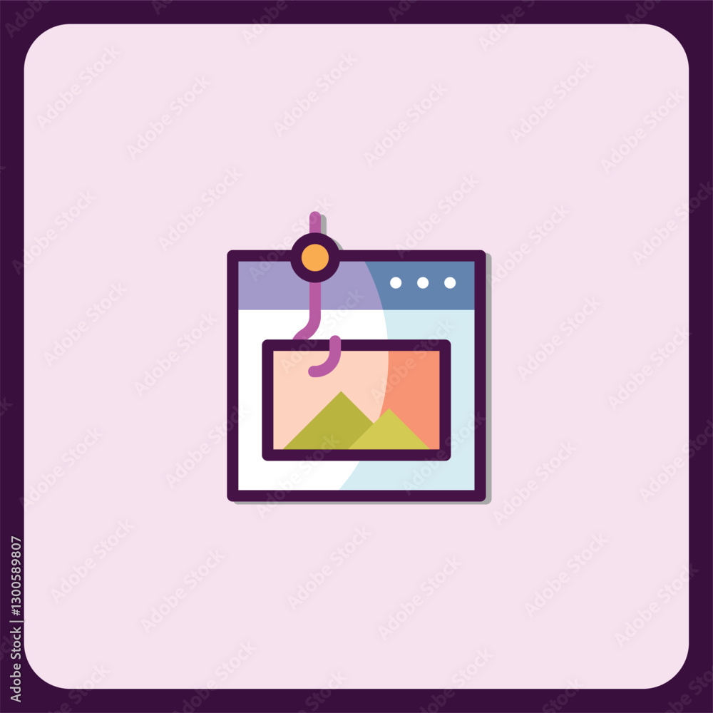 Poster modern online image gallery icon design for website and application