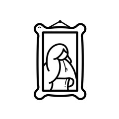 portret, malarstwo  - ikona wektorowa © KR Studio