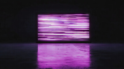 A striking purple neon light display illuminates a dark environment, creating a visually captivating atmosphere that enhances the ambiance of the room during nighttime