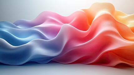 Fototapeta premium Colorful fabric waves, abstract background, design element