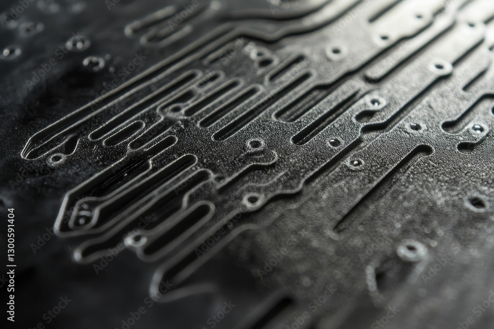 Poster detailed macro shot of a computer motherboard circuit board.