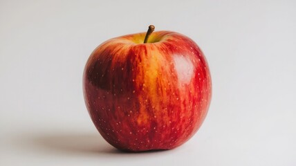 Vibrant Red Apple Isolated on White Background – Ideal for Stock Photography in Food, Health, and Wellness Industries, Highlighting Freshness and Organic Produce