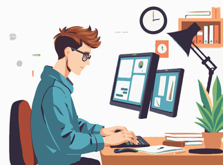 Creative Freelancer at Work Illustration