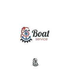Boat service and refueling logo