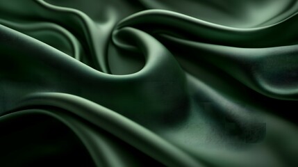 Abstract green wave on a black background