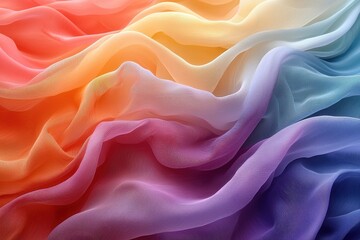 Fototapeta premium a vibrant and flowing abstract background features a spectrum of colorful waves, showcasing soft textures