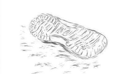 Stylized digital illustration showcasing the textured sole of a footwear