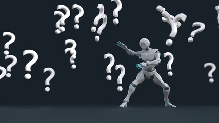 robot destroys question marks 