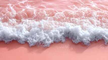 Pink Beach Waves - Seaside Background Image - Relaxing Seascape - Stock Photo