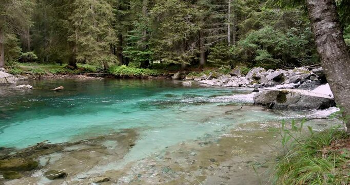 : Summer landscape on the turquoise lakes of Amola