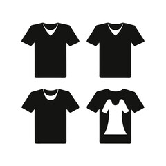 set of t-shirt icons of silhouette black illustration isolated on a transparent background