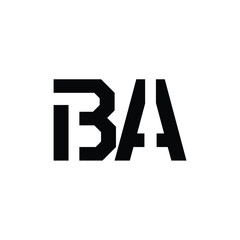 BA monogram logo design letter text name symbol monochrome logotype alphabet character simple logo