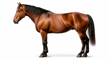 Obraz premium Majestic Chestnut Horse Profile: A Stunning Equine Portrait