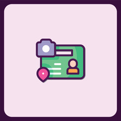 Modern ID Card Design with Camera and Location Icon
