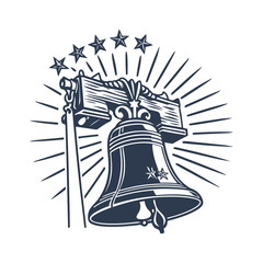Liberty Bell Silhouette Vector Graphic Clipart Isolated Illustration © Roman