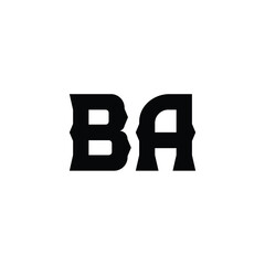 BA monogram logo design letter text name symbol monochrome logotype alphabet character simple logo