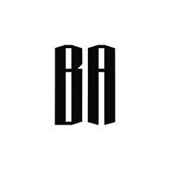 BA monogram logo design letter text name symbol monochrome logotype alphabet character simple logo