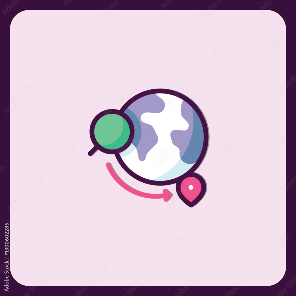 Poster global positioning system navigation app icon design