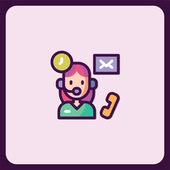 Customer Support Service Operator Icon Illustration