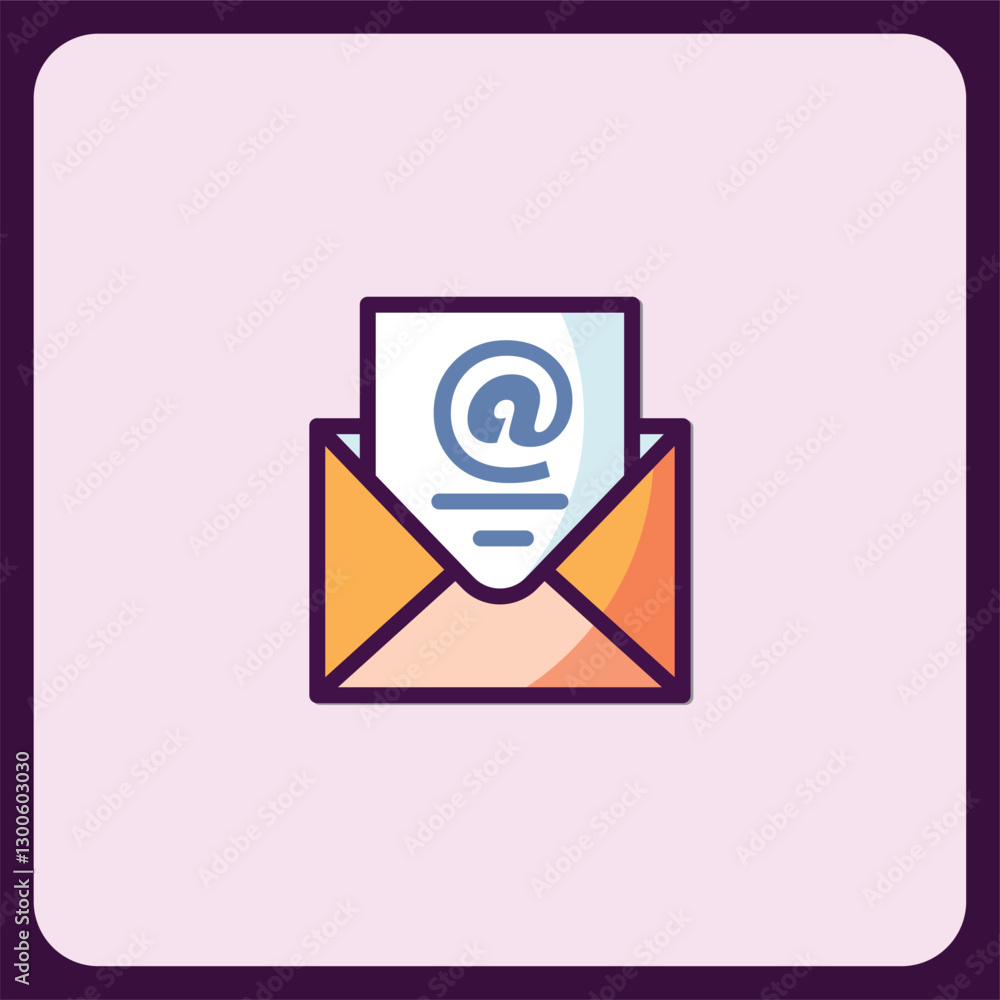 Poster modern email icon design for website and application