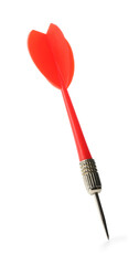 One red dart arrow in air isolated on white