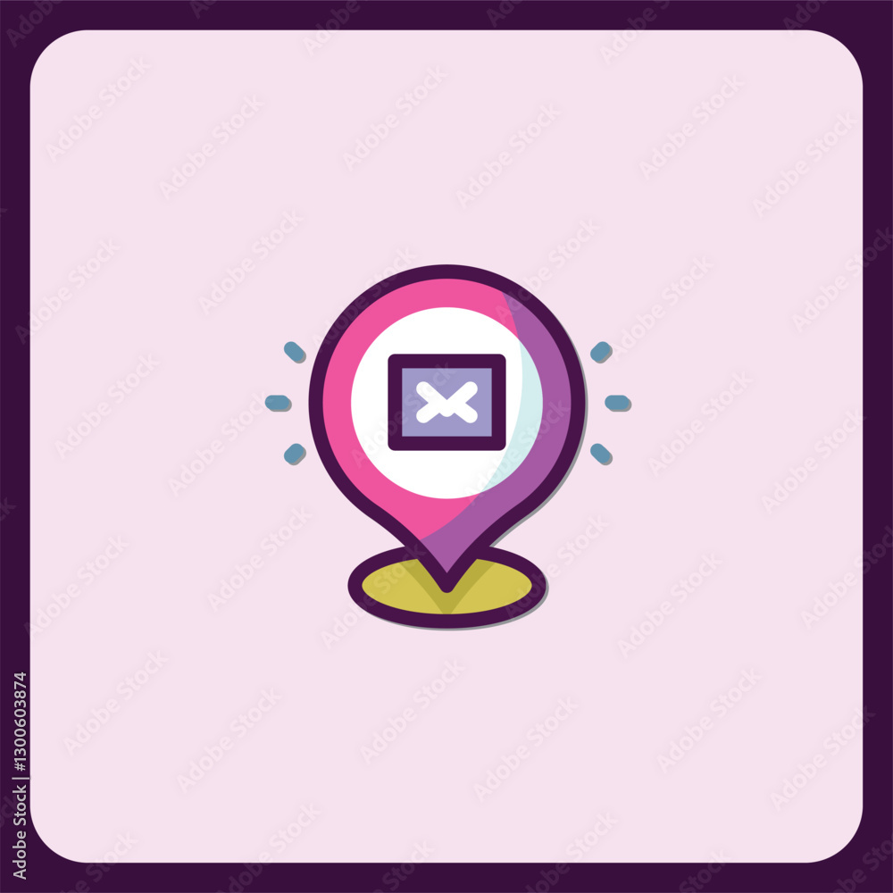 Aufkleber modern location pin icon with email message notification