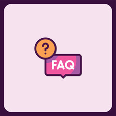 Frequently Asked Questions FAQ Icon Design Illustration
