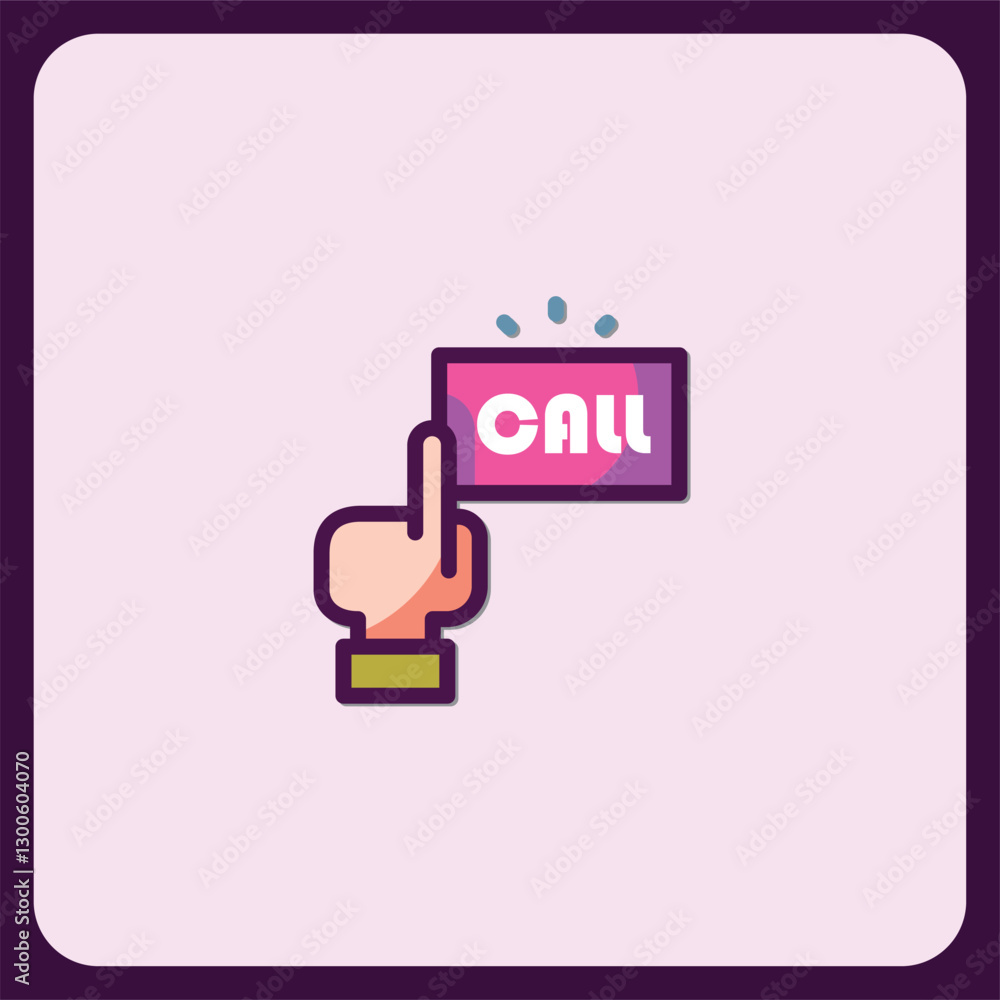 Poster simple call button icon design for mobile app interface