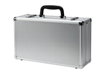 Aluminum case isolated on transparent background