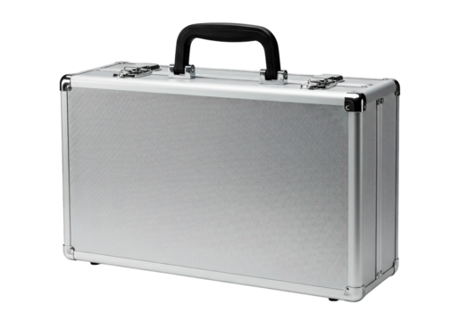 Aluminum case isolated on transparent background