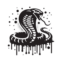 Fototapeta premium Stencil Style Cobra, Grunge Spray Paint Art