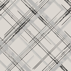 Seamless geometric pattern with black and grey diagonal stripes. Hand drawn background.