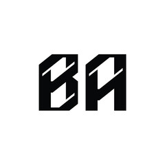 BA monogram logo design letter text name symbol monochrome logotype alphabet character simple logo