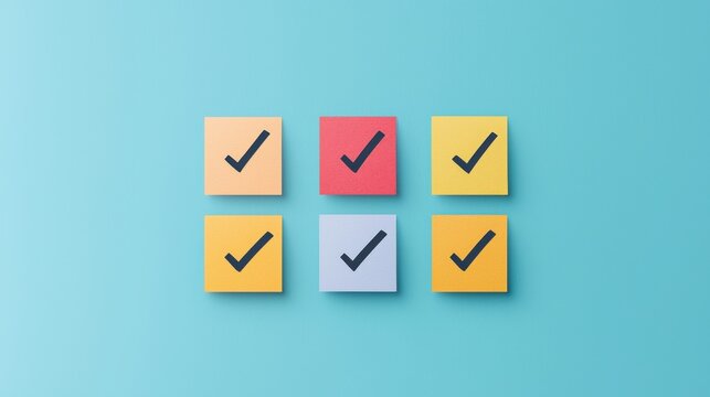 Check mark infographics concept. Colorful Infographic with Notes Showcasing Brainstorming and Collaborative Problem Solving